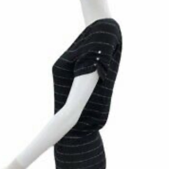 Express Black w/Glitter Stripe Short Sleeve - Picture 4 of 10